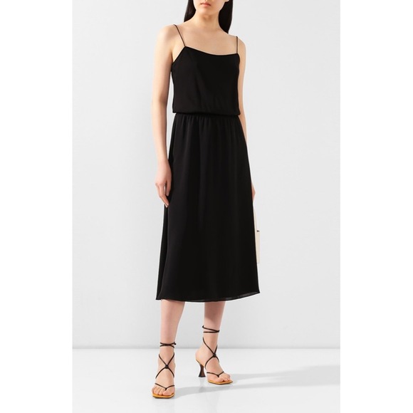Theory Dresses & Skirts - Theory Rib WB Dress Silk Combo K0402601 Black Small Sleeveless Midi Silk Dress